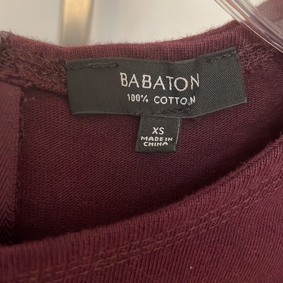 Aritzia Babaton Peplum Top Maroon Sz XS - Picture 3 of 7